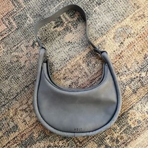 Able Grey Blue Leather Shoulder Bag